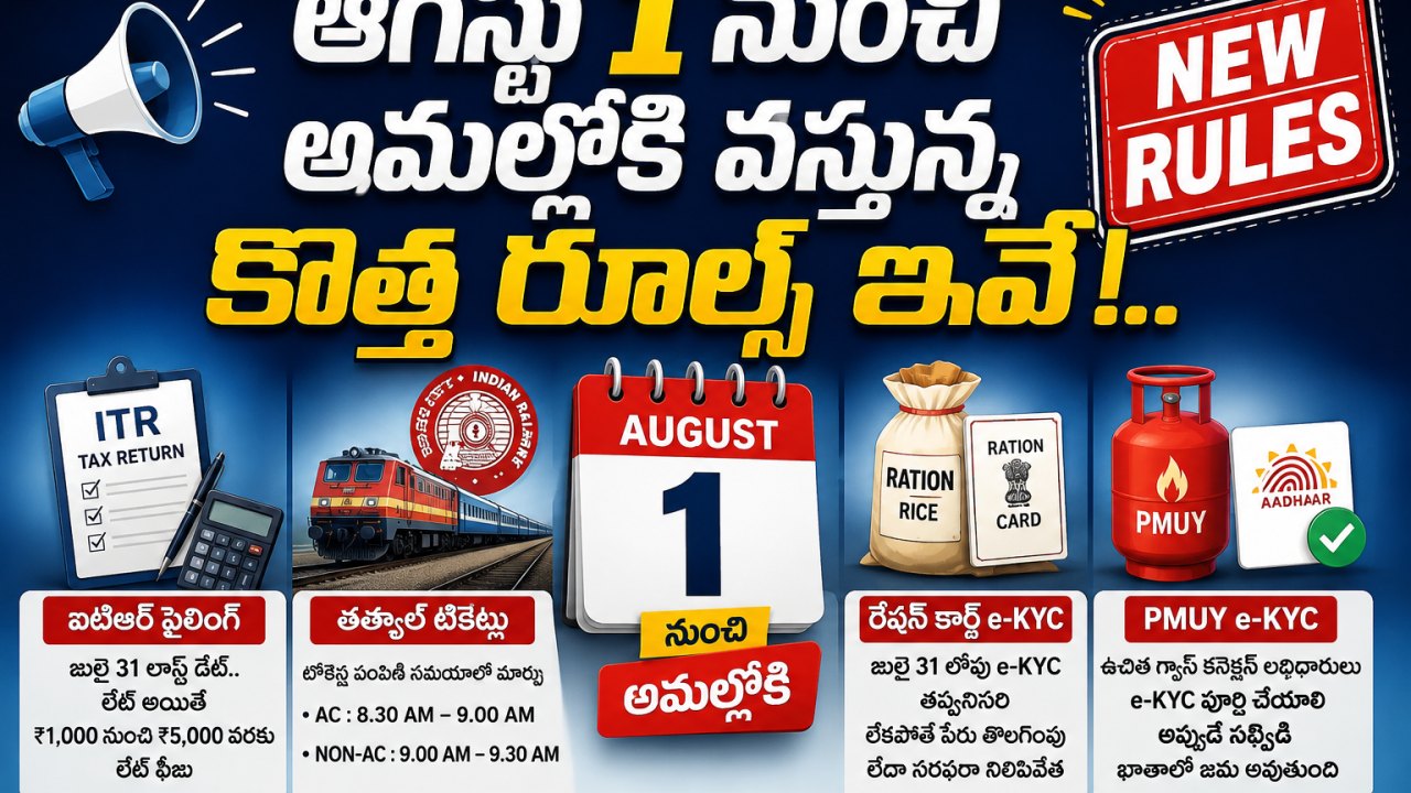 National: ఆగస్టు 1 నుంచి అమల్లోకి వస్తున్న కొత్త రూల్స్ ఇవే!..