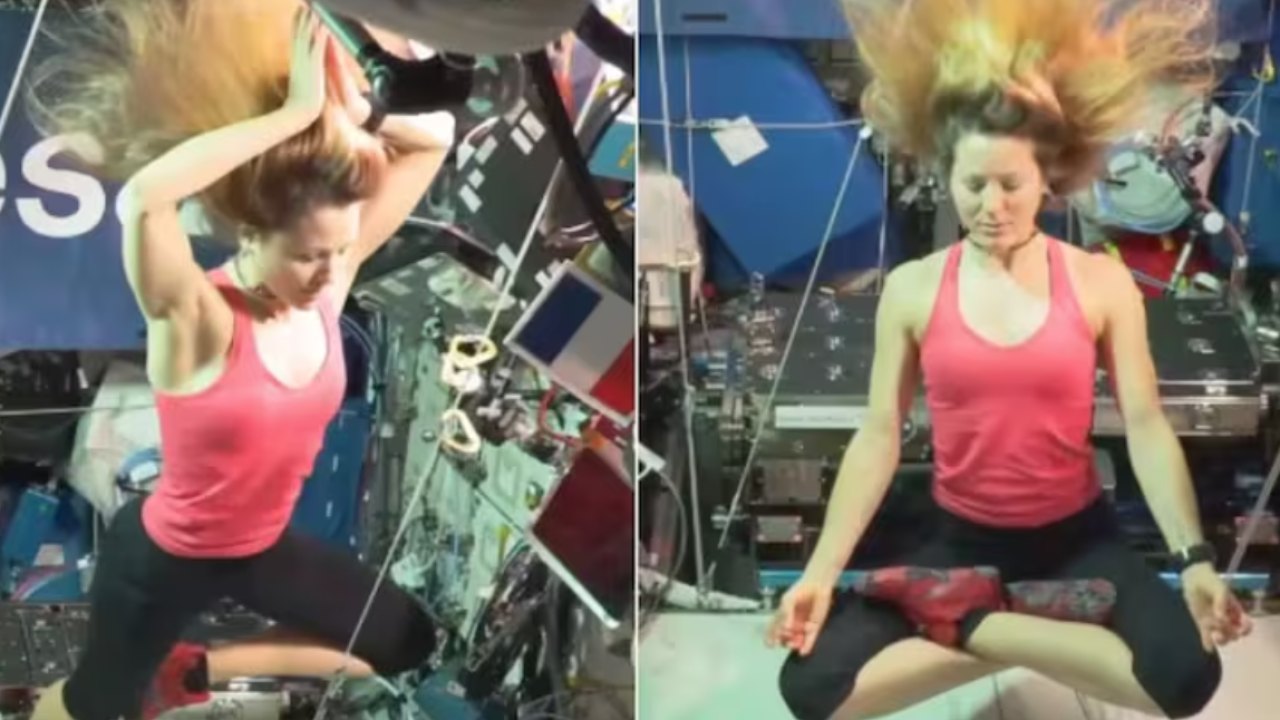 Space Yoga: అంతరిక్షంలో వ్యోమగామి యోగా.. జీరో గ్రావిటీలో విన్యాసాలకు నెటిజన్ల ఫిదా!