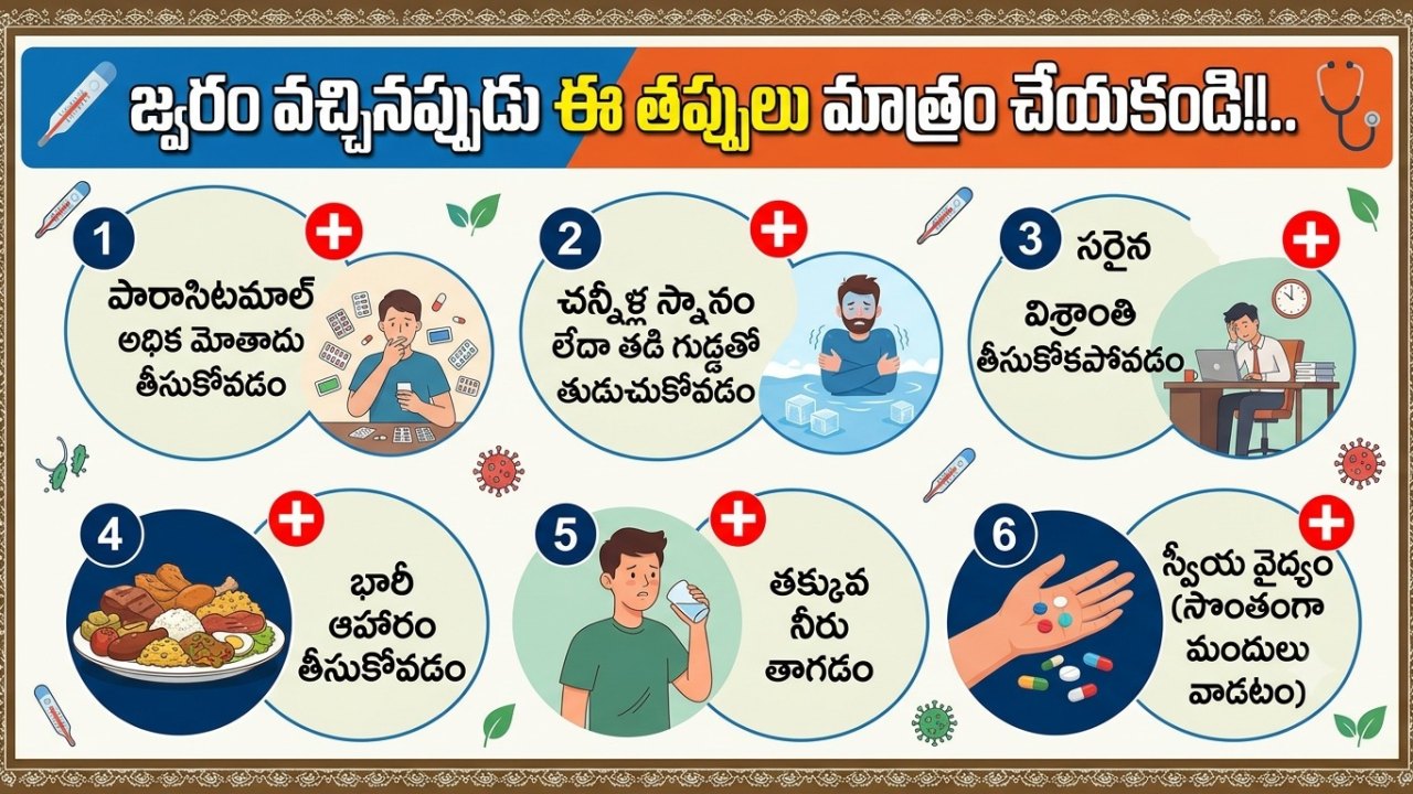 Health:జ్వరం వచ్చినప్పుడు ఈ తప్పులు మాత్రం చేయకండి!!..