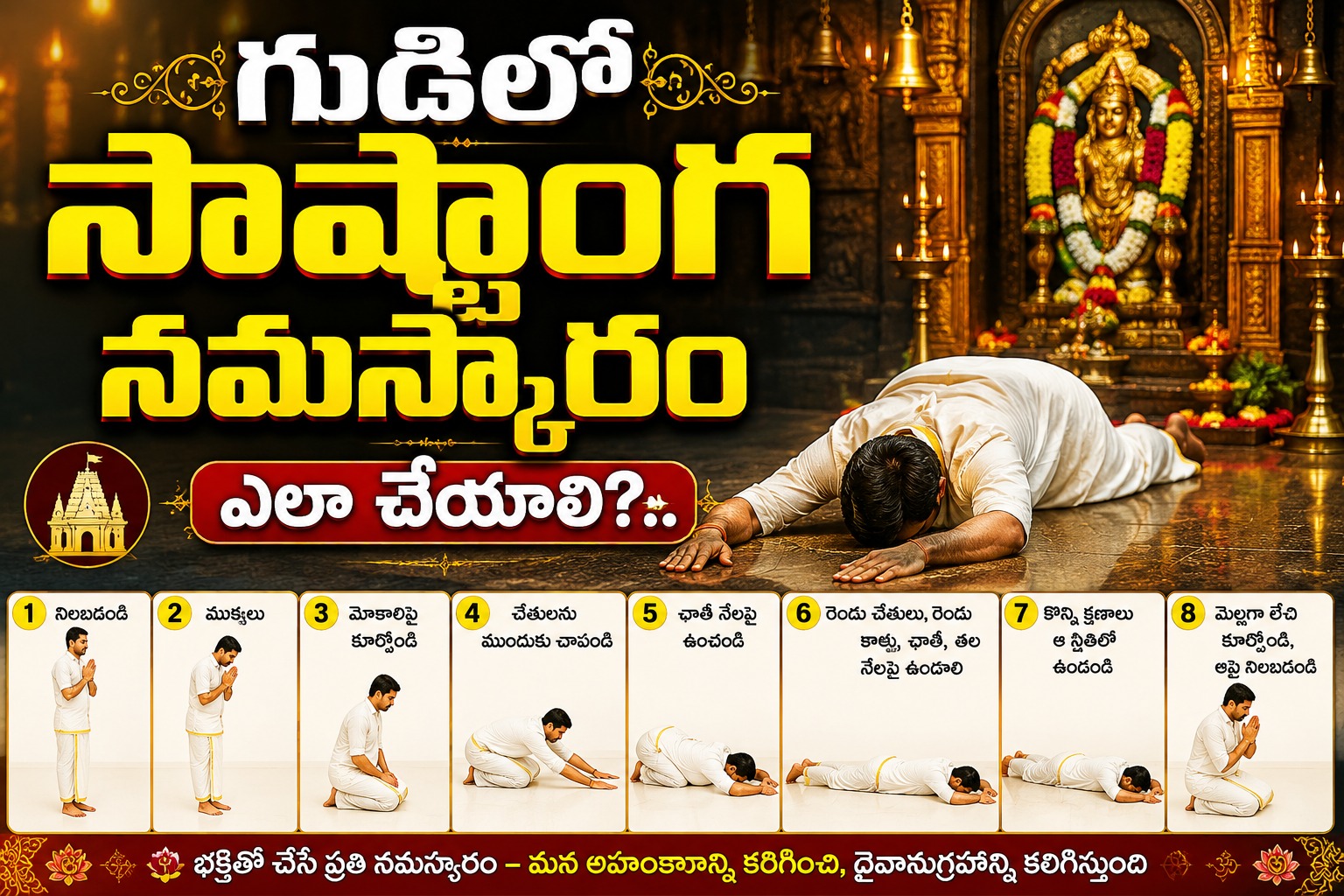 Spirituality:  గుడిలో సాష్టాంగ నమస్కారం ఎలా చేయాలి?..