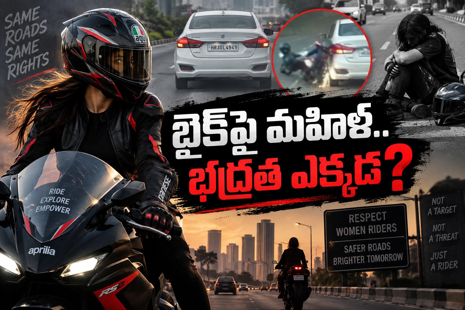 రోడ్డుపై మహిళలకు రక్షణ లేదా..! బైకర్‌ సియాకు న్యాయం ఎక్కడ?