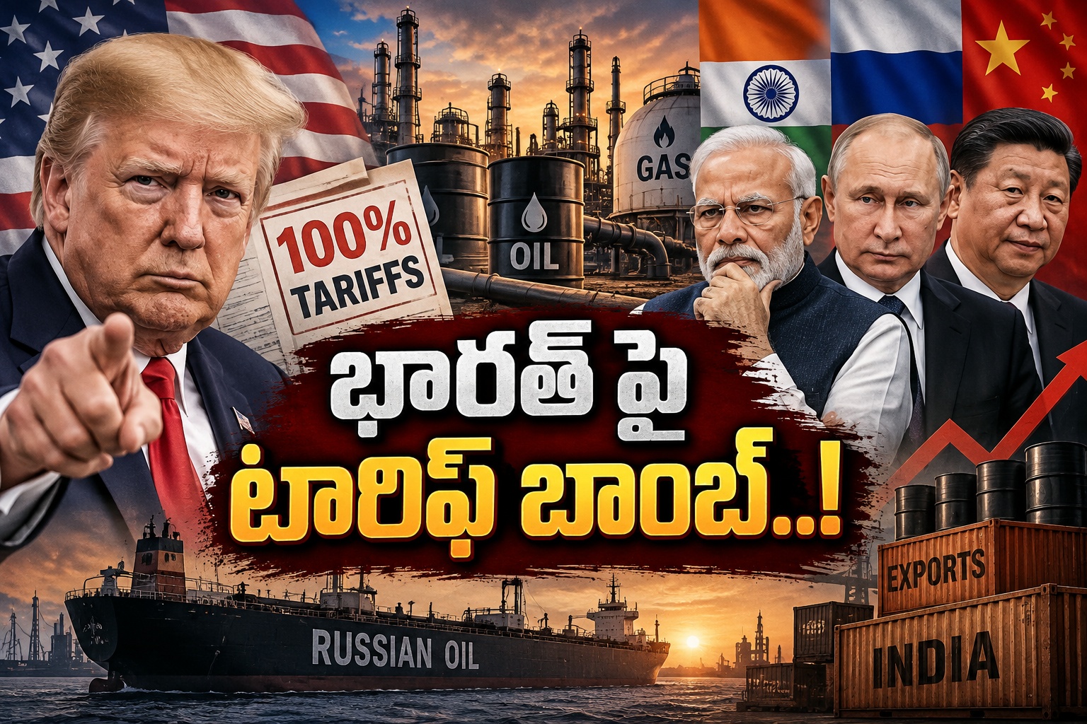 రష్యా చమురు కొంటే భారత్‌పై 100% టారిఫ్‌? ట్రంప్‌ చేతిలో కీలక అధికారం!