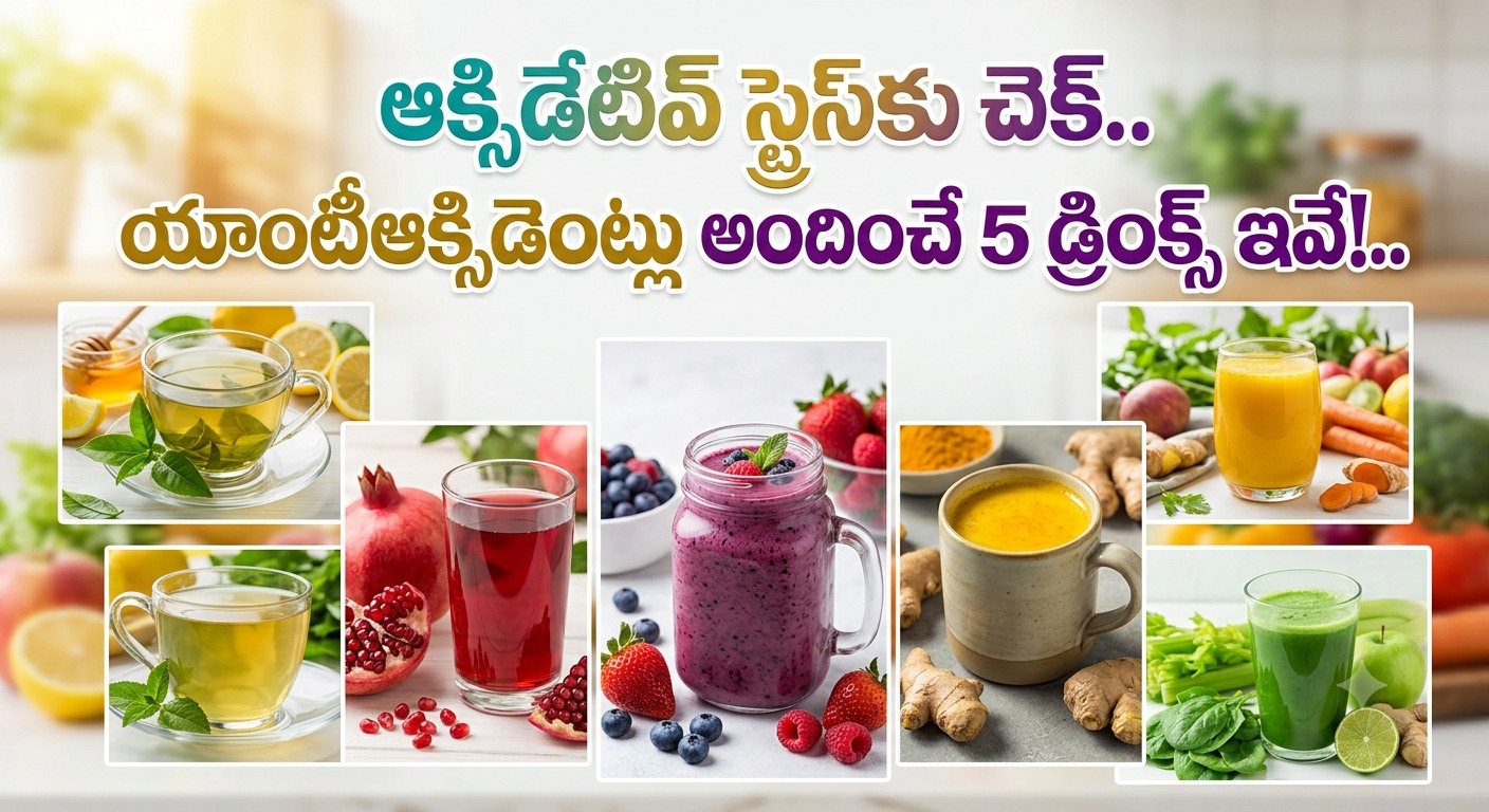 Health: ఆక్సిడేటివ్ స్ట్రెస్కు చెక్.. యాంటీఆక్సిడెంట్లు అందించే 5 డ్రింక్స్ ఇవే!..