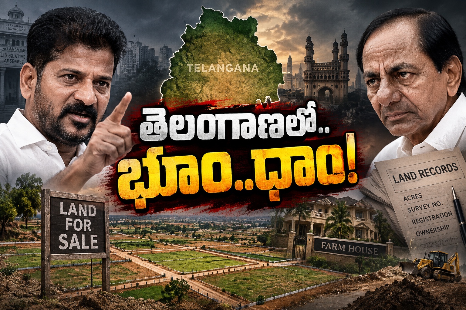 సామాన్యుడికి వంద గజాలు కరువు.. నాయకులకు వందల ఎకరాలెలా? రేవంత్–కల్వకుంట్ల భూముల యుద్ధం వెనుక లెక్కలేంటి..?