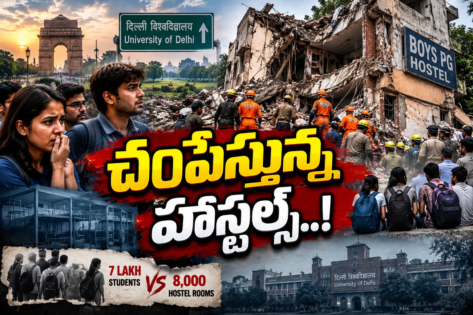 7 లక్షల మంది.. 8 వేల గదులు..! ఢిల్లీ హాస్టళ్లలో విద్యార్థుల ప్రాణాలకు లెక్క లేదా?