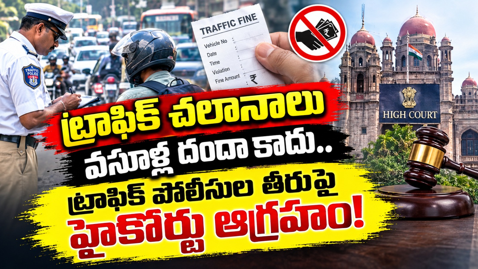 ట్రాఫిక్ చలానాలు వసూళ్ల దందా కాదు.. ట్రాఫిక్ పోలీసుల తీరుపై హైకోర్టు ఆగ్రహం!