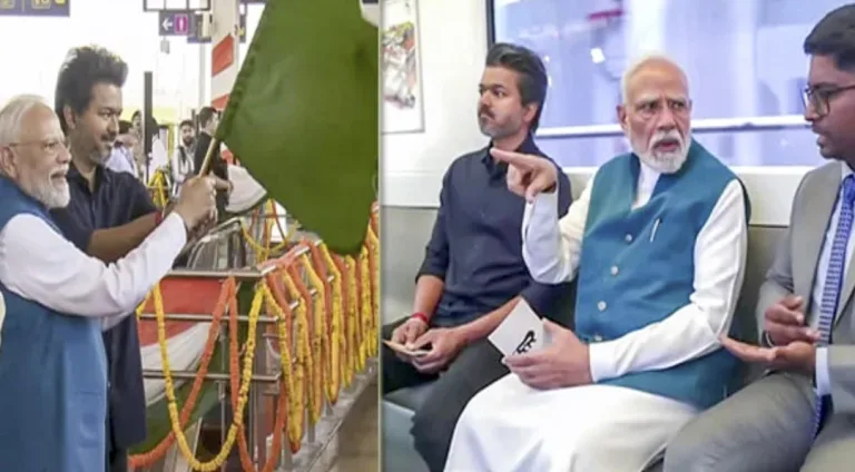 చెన్నై మెట్రో ఫేజ్ 2 ప్రారంభం.. ప్రధాని మోదీతో కలిసి సీఎం విజయ్‌ తొలి ప్రయాణం!