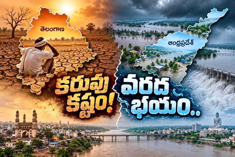 ఏపీలో వరదలు.. తెలంగాణలో కరువు సెగలు! ఒకే రోజు రెండు రాజధానుల్లో భిన్నమైన సమీక్షలు