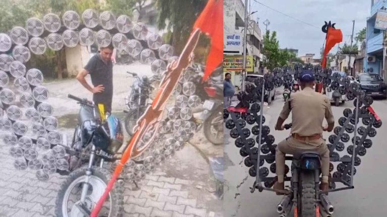 100 Horns Bike: ఇది బైకా? హారన్ల షాపా? ఒకే బైకుకు 100 హారన్లు.. పోలీసులే షాక్