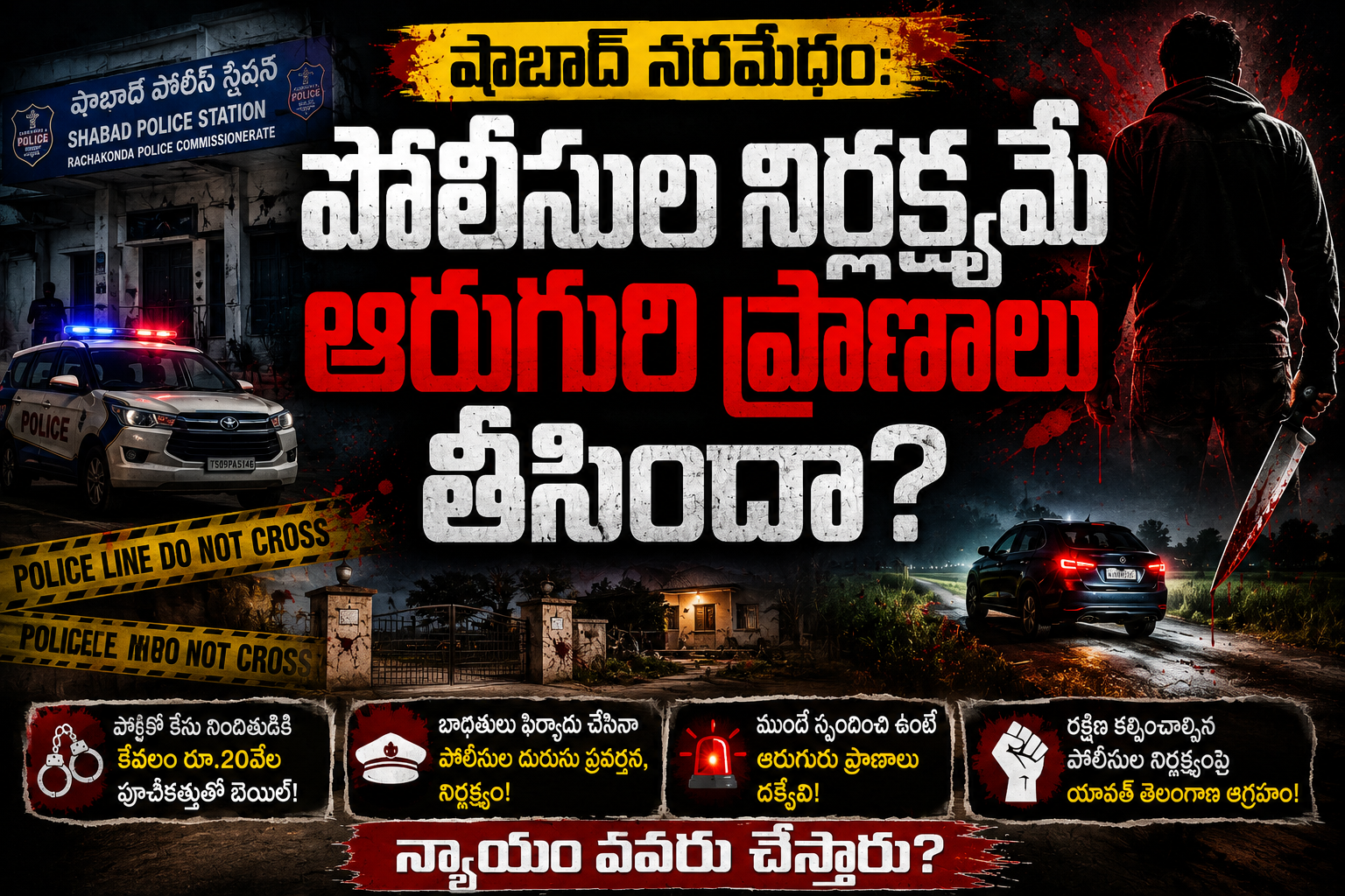షాబాద్‌ నరమేధం.. పోలీసుల నిర్లక్ష్యమే ఆరుగురి ప్రాణాలు తీసిందా?