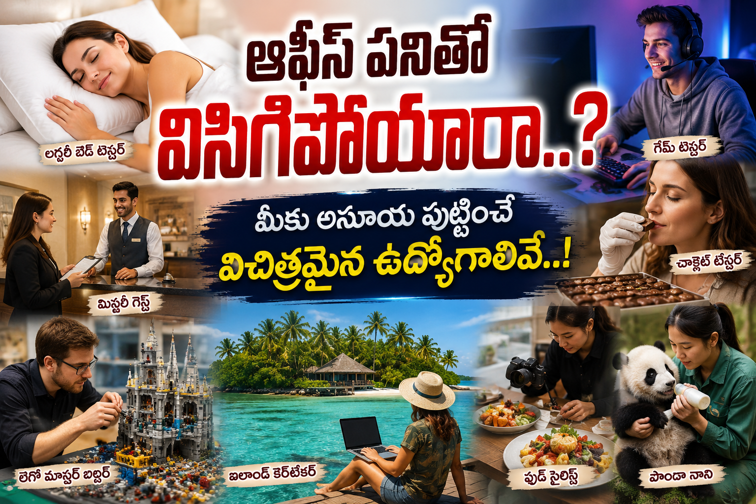 ఆఫీస్ పనితో విసిగిపోయారా..? మీకు అసూయ పుట్టించే విచిత్రమైన ఉద్యోగాలివే..!