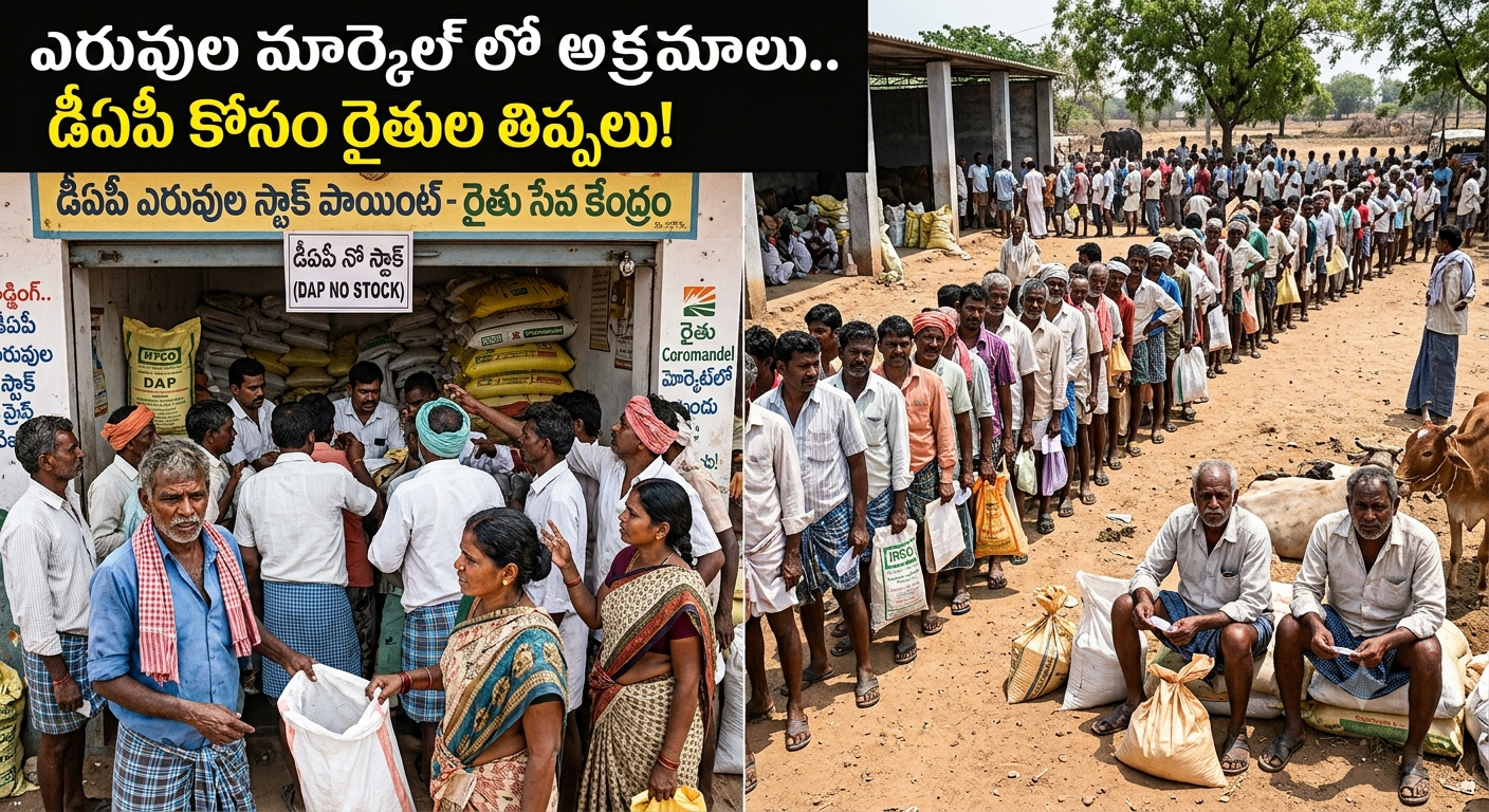 Fertilizers: ఎరువుల మార్కెట్‌లో అక్రమాలు.. డీఏపీ కోసం రైతుల తిప్పలు!..