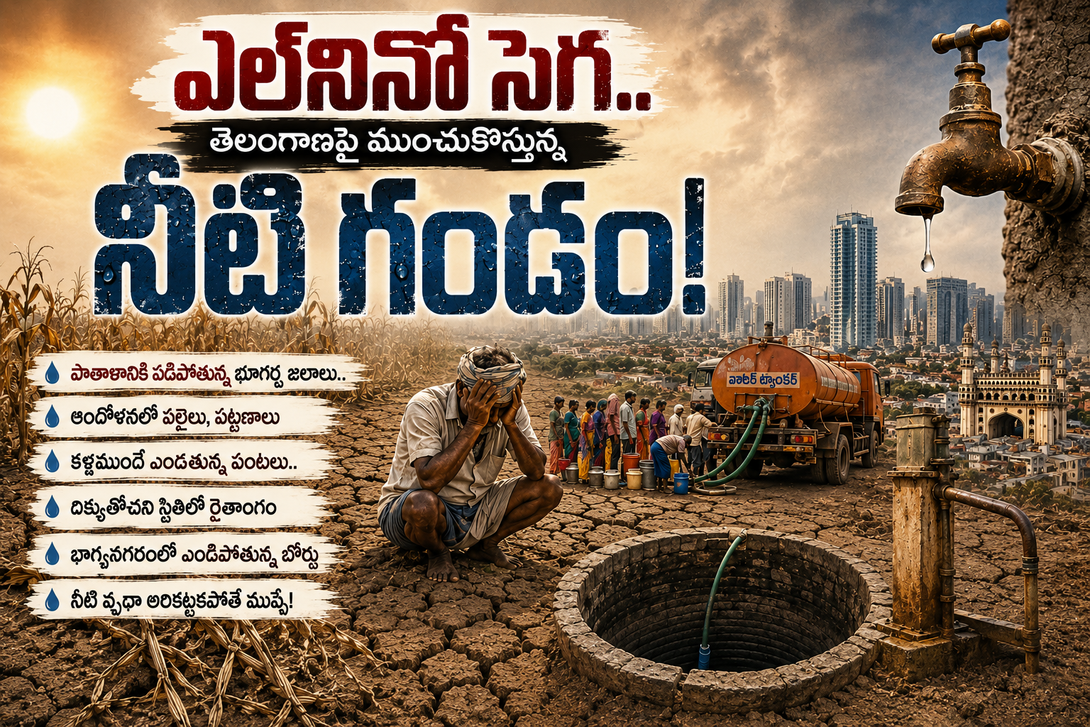 ఎల్‌నినో సెగ.. తెలంగాణపై ముంచుకొస్తున్న నీటి గండం!