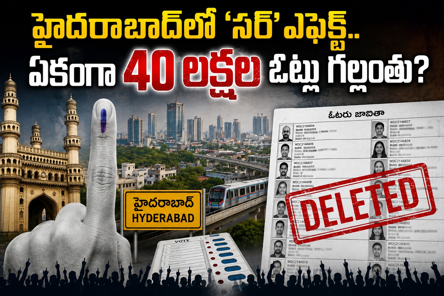 హైదరాబాద్లో ‘సర్’ ఎఫెక్ట్.. ఏకంగా 40 లక్షల ఓట్లు గల్లంతు?