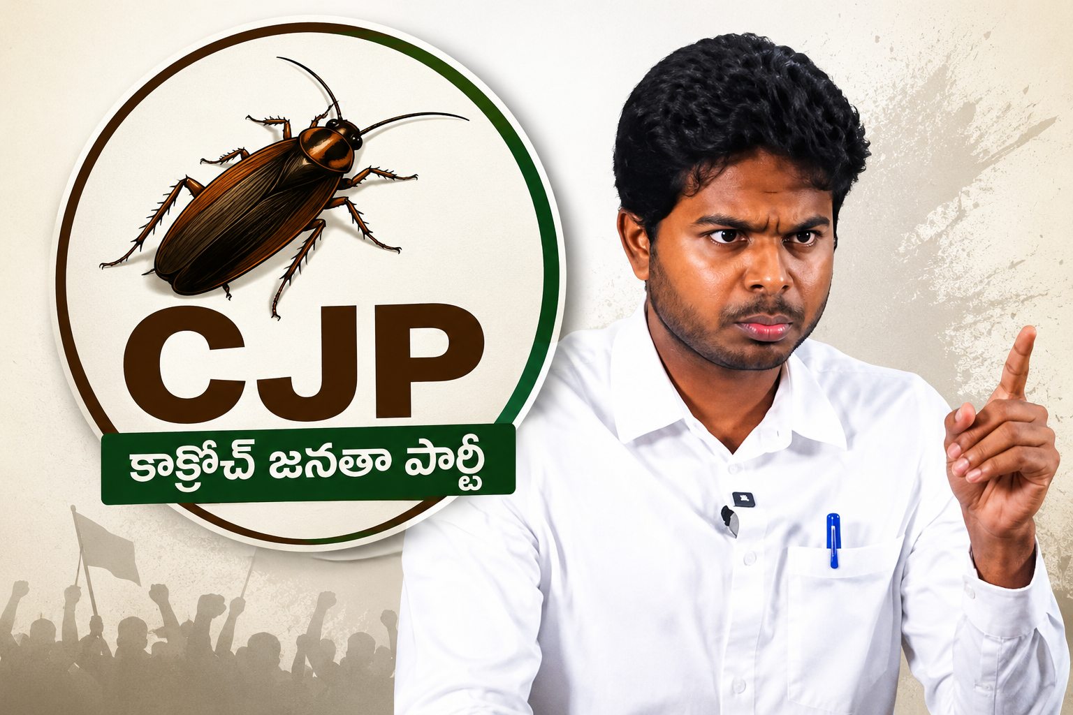 CJP: 'బొద్దింక పార్టీ' జాతీయ నాయకత్వంలో హైదరాబాద్ యువకుడికి చోటు!