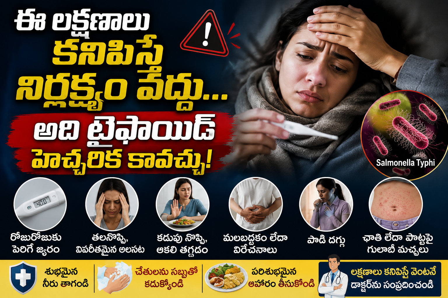 Health: ఈ లక్షణాలు కనిపిస్తే నిర్లక్ష్యం వద్దు... అది టైఫాయిడ్ హెచ్చరిక కావచ్చు!..