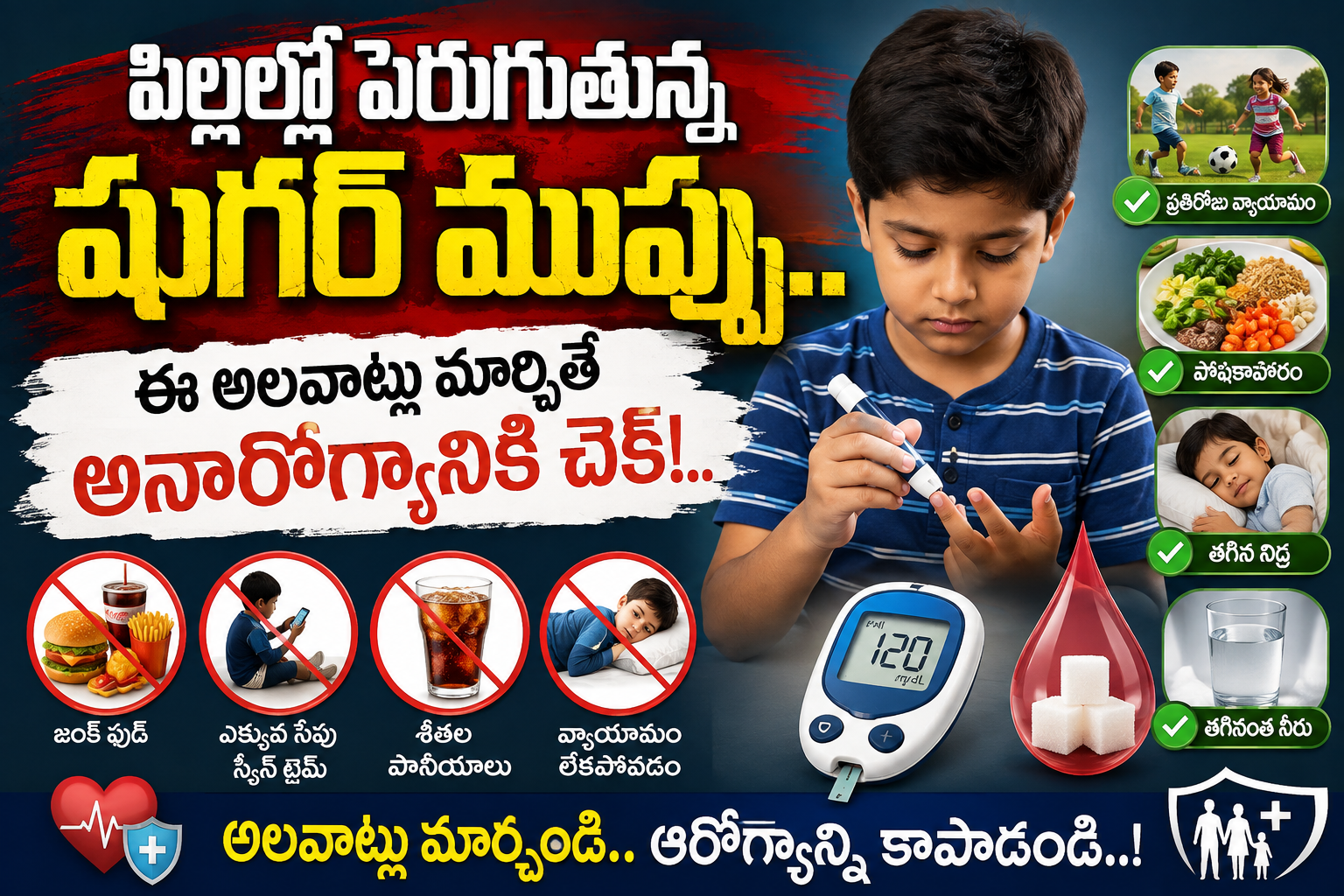 Health: పిల్లల్లో పెరుగుతున్న షుగర్ ముప్పు.. ఈ అలవాట్లు మార్చితే అనారోగ్యానికి చెక్!..